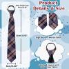 Luckyvestir Boys Tie, Kids Ties for Boys Girls, 15" Pretied Plaid Zipper Tie for Graduation (Age 8-14) (A:Navy blue,yellow,red) view 4
