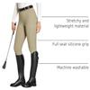 FitsT4 Sports Women's Full Seat Breeches Equestrian Pants High Waist Horse Riding Pants Tights with Pockets Khaki L view 4