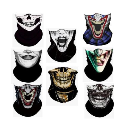 WYSUMMER 8PCS Scarves Bandanas Face Tube Black Headband, Motorcycle Multi Function Headwear Hat Scarf Neck Warmer Balaclava