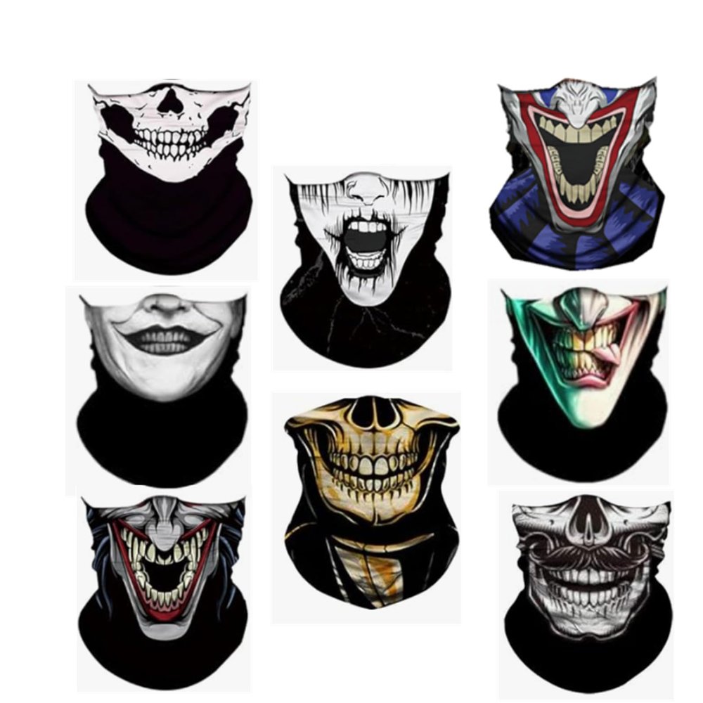 WYSUMMER 8PCS Scarves Bandanas Face Tube Black Headband, Motorcycle Multi Function Headwear Hat Scarf Neck Warmer Balaclava