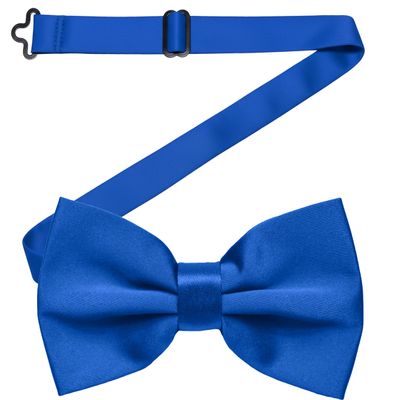 Dibi Mens Solid Color Formal Pre Tied Bow Ties - Mens Bowties - Adjustable Bow Tie (Royal Blue)