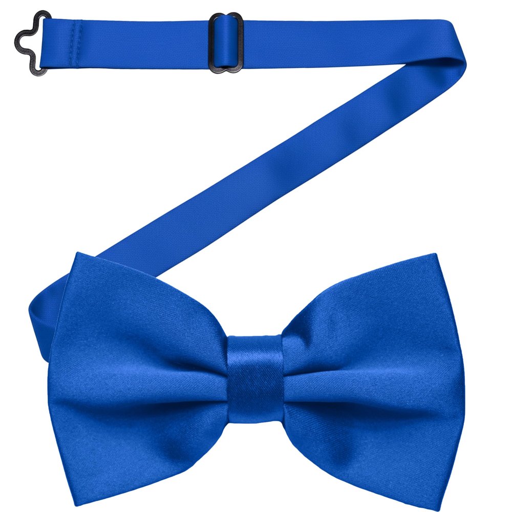 Dibi Mens Solid Color Formal Pre Tied Bow Ties - Mens Bowties - Adjustable Bow Tie (Royal Blue)