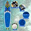 FEATH-R-LITE Inflatable Paddle Board Stand Up Paddleboards for Adults SUP with Premium Accessories Pump, Adjustable Paddle, Leash, Three Fins, Backpack (Blue Monkey) view 2
