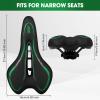 MSDADA Gel Bike Seat Mountain Bicycle Saddle - Comfortable Bicycle Seats with Soft Cushion Padded for Men Women - Waterproof Bike Saddles for Mountain/Road/City/Exercise Bikes - Dark Green view 2