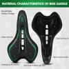 MSDADA Gel Bike Seat Mountain Bicycle Saddle - Comfortable Bicycle Seats with Soft Cushion Padded for Men Women - Waterproof Bike Saddles for Mountain/Road/City/Exercise Bikes - Dark Green view 3