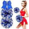 Ipetboom Aerobics Cheerleading Ball Set with Hair Bow - 2 Vibrant Pom Poms for Sports Events Dance Performances and Cheer Squads - Lightweight Easy to Wave Accessories for Team Spirit view 1