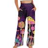 Eheartsgir Colorful Mushroom Women's Wide Leg Pants with Pockets High Waist Yoga Tummy Control Pants Running Workout Hiking Trousers view 3