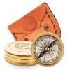 Asian Arts Global Compass Brass with Handmade Leather Case Collectible Decorative Gifting Item, Birthday Gift, Wedding Gift, 2.2 INCH, Antique view 1