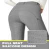 FitsT4 Sports Women's Full Seat Breeches High Waist Horse Riding Pants Grey view 4