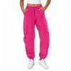 COPYLEAF Womens Parachute Cargo Pants with Pockets Quick Dry Hiking Pants Lightweight Water-Resistant Baggy Joggers(Hot Pink XS) view 1