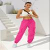 COPYLEAF Womens Parachute Cargo Pants with Pockets Quick Dry Hiking Pants Lightweight Water-Resistant Baggy Joggers(Hot Pink XS) view 3