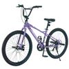 ZUKKA 26 Inch Mountain Bike 7 Speeds Bicycle BMX Handlebar Bicycle Steel Frame Dual Disc Brakes for Youth/Adult Multiple Colors (Purple) view 1