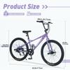 ZUKKA 26 Inch Mountain Bike 7 Speeds Bicycle BMX Handlebar Bicycle Steel Frame Dual Disc Brakes for Youth/Adult Multiple Colors (Purple) view 3