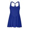 NineFit Basics Tennis Dress for Women with Built-in Shorts and Bra Athletic Workout Exercise Adjustable Strap Dresses Golf Skirts, X-Large, A04_blue view 4
