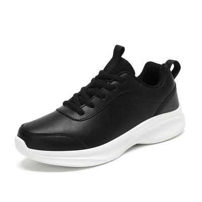 DMGYCK Womens Walking Tennis Shoes - Slip On Memory Foam Lightweight Casual Sneakers for Gym Travel Work Leather Sneakers for Women (Color : Black, Size : 8.5)