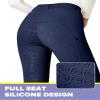 FitsT4 Sports Women's Full Seat Riding Tights with Zipper Pockets Horseback Riding Pants Equestrian Breeches for Women Blue S view 4