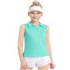 Auranso Girls Sleeveless Polo Shirts V-Neck Golf Tennis T-Shirts with Collared Quick Dry Tank Tops Green 7-8 Years view 1