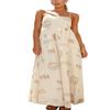 ebossy Spaghetti Strap Floral Print Dress for Women Sleeveless Smocked Cut Out Striped Tiered Maxi Dresses (L, Floral Apricot) view 1