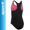 Sporti Girls' Solid Racer Back One-Piece Swimsuit - Bathing Suits for Girl, Comfortable Girls One Piece Swimsuits - Black - Small (6/6x) view 3