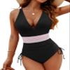 Blooming Jelly Women Tummy Control Swimsuits One Piece Modest Bathing Suit Slimming V Neck Swim Suits 2024 (M, Black) view 1