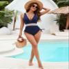 Blooming Jelly Women Tummy Control Swimsuits One Piece Slimming Bathing Suit Modest Swim Suits 2024 (L, Navy Blue) view 2