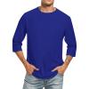 3/4 Sleeve Shirts Mens Casual Crew Neck Baseball Funny T Shirts Hawaiian Crewneck Tee Slim Fit Solid Three Quarter Sleeve Active Shirt view 1