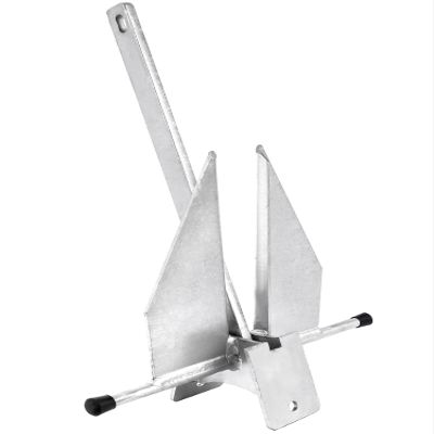 MARINE SYSTEM Portable Galvanized Fluke Style Anchor 8 LB 10 LB 13 lb for Different Size Boats Pontoon, Deck, Fishing, and Sail (13 LB: 20-32 FT Boats)