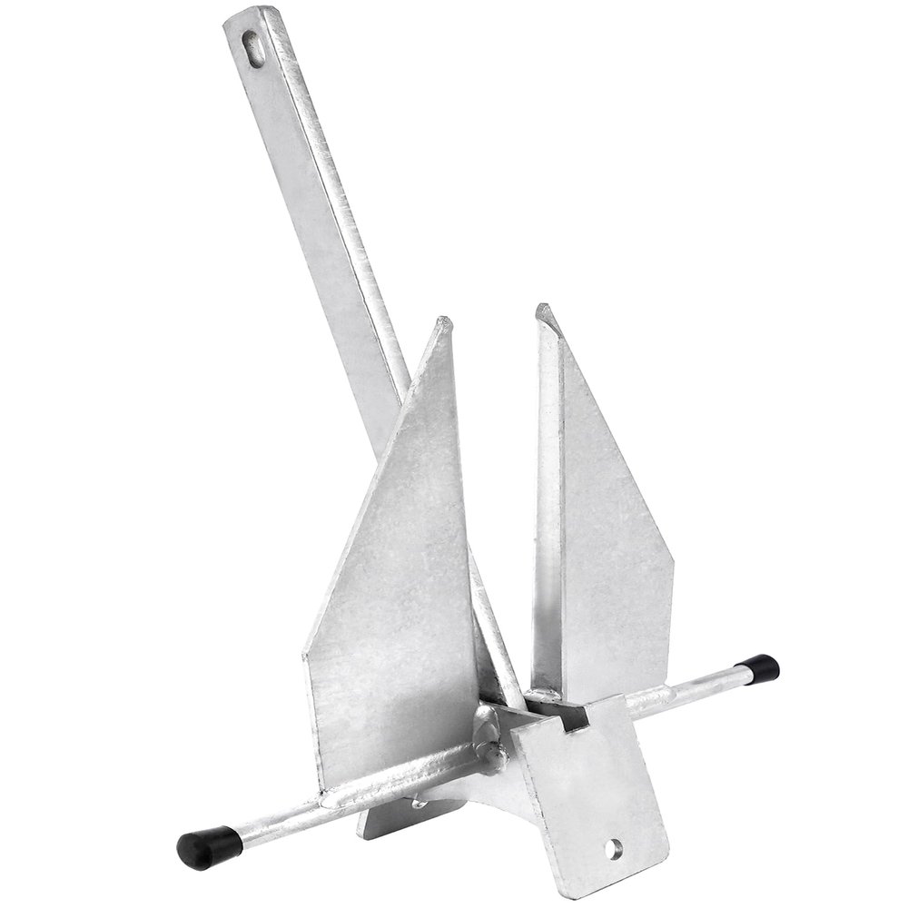 MARINE SYSTEM Portable Galvanized Fluke Style Anchor 8 LB 10 LB 13 lb for Different Size Boats Pontoon, Deck, Fishing, and Sail (13 LB: 20-32 FT Boats)