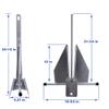 MARINE SYSTEM Portable Galvanized Fluke Style Anchor 8 LB 10 LB 13 lb for Different Size Boats Pontoon, Deck, Fishing, and Sail (13 LB: 20-32 FT Boats) view 4