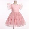 ABEWIP Girls Sequin Tulle Dress Rainbow Star Ruffle Sparkle Toddler Girl Kids Birthday Party Dress Toddler Bridesmaid Wedding Gown Dresses Pink Heart 110/4-5 Years view 2