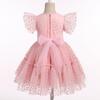 ABEWIP Girls Sequin Tulle Dress Rainbow Star Ruffle Sparkle Toddler Girl Kids Birthday Party Dress Toddler Bridesmaid Wedding Gown Dresses Pink Heart 110/4-5 Years view 3