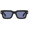Square Sunglasses Women Vintage Rivets Sun Glasses Trending Clear Ocean Gradient Lens Shades UV400 Men Punk Sun Glasses (black) view 1