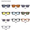Square Sunglasses Women Vintage Rivets Sun Glasses Trending Clear Ocean Gradient Lens Shades UV400 Men Punk Sun Glasses (black) view 4