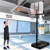 NineFit Basics Portable Basketball Hoop Basketball System 6.6 10ft Height Adjustment for Youth Adults LED Basketball Hoop Lights, Colorful Lights, Waterproof, Black view 1