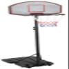 NineFit Basics Youth Portable Basketball Hoop Black White Adjustable Basketball Goal System for Indoor Outdoor, Black+Red