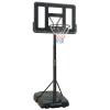 NineFit Basics Portable Basketball Hoop Height Adjustable Basketball Hoop Stand 6.6ft 10ft with 44 Inch Backboard and Wheels for Adults Teens Outdoor Indoor, Black