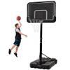 Generic Portable Basketball Hoop Goal with Vertical Jump Measurement, Outdoor Basketball System with 6.6 10ft Height Adjustment for Youth, Adults, Black view 1