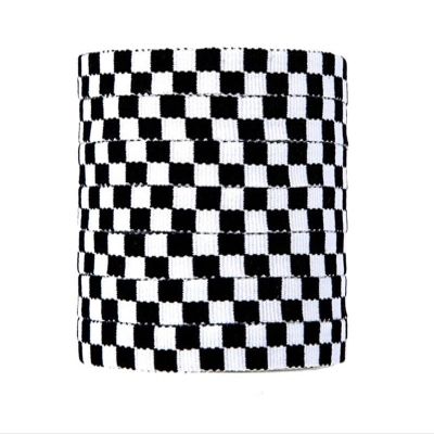 Checkered Grid Flat Shoelace Sneaker Shoe Laces Colors Shoestring Printing Ribbons Shoelaces Lacing (Color : Black white, Size : 140cm)