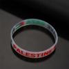 Huangshanshan Palestine Flag Bracelet, Multiple Layer Palestinian Flag Bangle, Leather Palestine Flag Wristband, Support Palestine Bracelet, Stand with Palestine (white) view 2