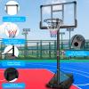 NineFit Basics Portable Basketball Hoop Backboard System Stand Height Adjustable 6.6ft 10ft with 44 Inch Backboard and Wheels for Adults Teens Outdoor Indoor Basketball Goal Game Play Set, Transparent view 2