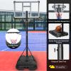 NineFit Basics Portable Basketball Hoop Backboard System Stand Height Adjustable 6.6ft 10ft with 44 Inch Backboard and Wheels for Adults Teens Outdoor Indoor Basketball Goal Game Play Set, Transparent view 4