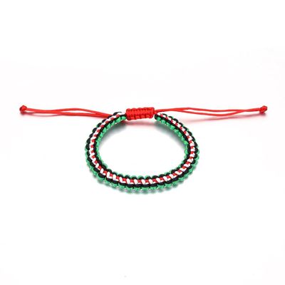 Huangshanshan Palestine Flag String Bracelet Red Black White Green Rope Braided Bangle (5343 gold)