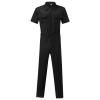 WENKOMG1 Mens Casual Overalls,Short Sleeve Zip Up Coverall Basic Work Wear Casual Slim Fit Jumpsuit Construction Pants,Captain Grand Malo Jacket for Men Long Jacket with Hood(Black,Large) view 3