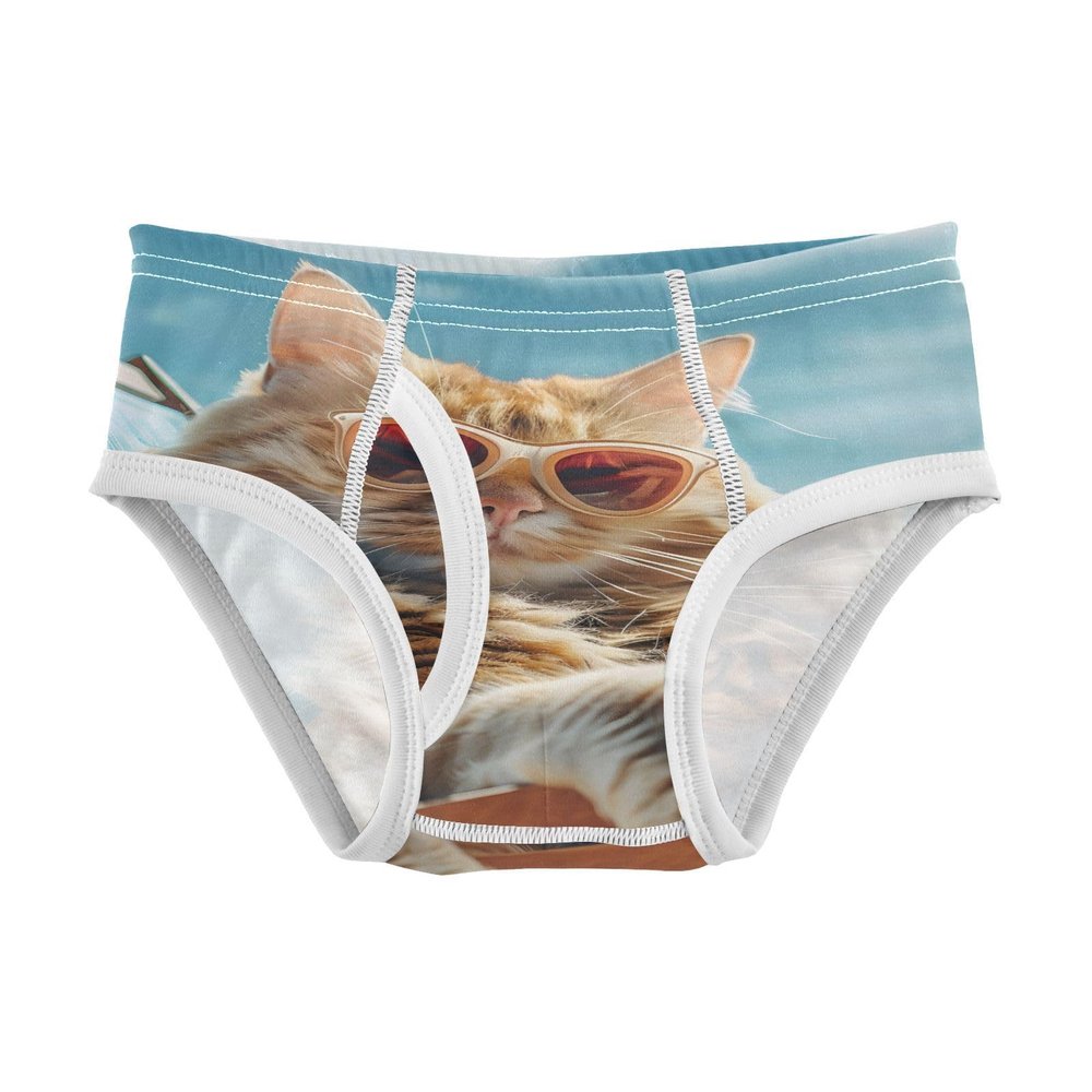 ALAZA Cat Kitten Ocean Beach Boys' Briefs Soft Underwear Available in Sizes 8y Multicolor