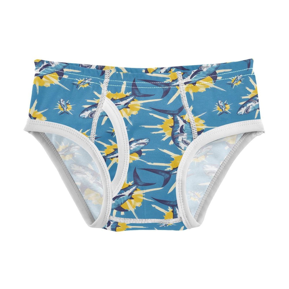 ALAZA Shark Tie Dye Blue Boys' Briefs Soft Underwear Available in Sizes 6y