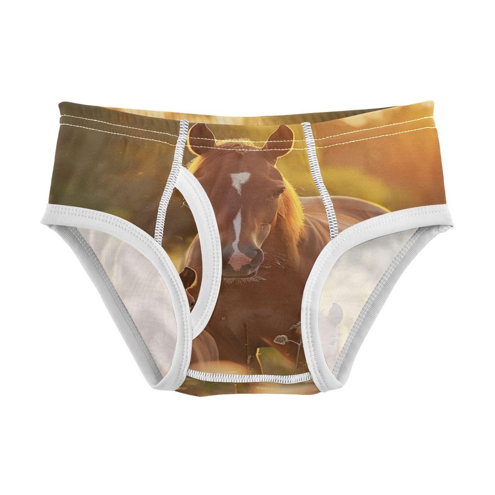 ALAZA Brown Horse Landscape Boys' Briefs Soft Underwear Available in Sizes 3t
