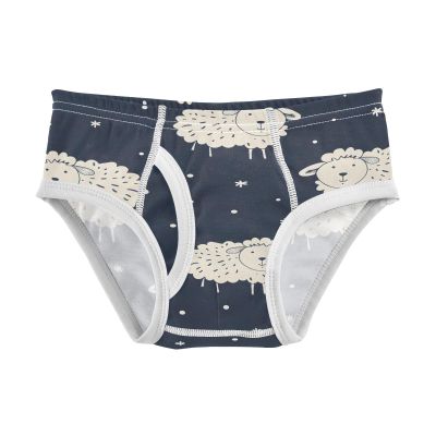 ALAZA Cartoon Sheep Blue Boys' Briefs Soft Underwear Available in Sizes 3t
