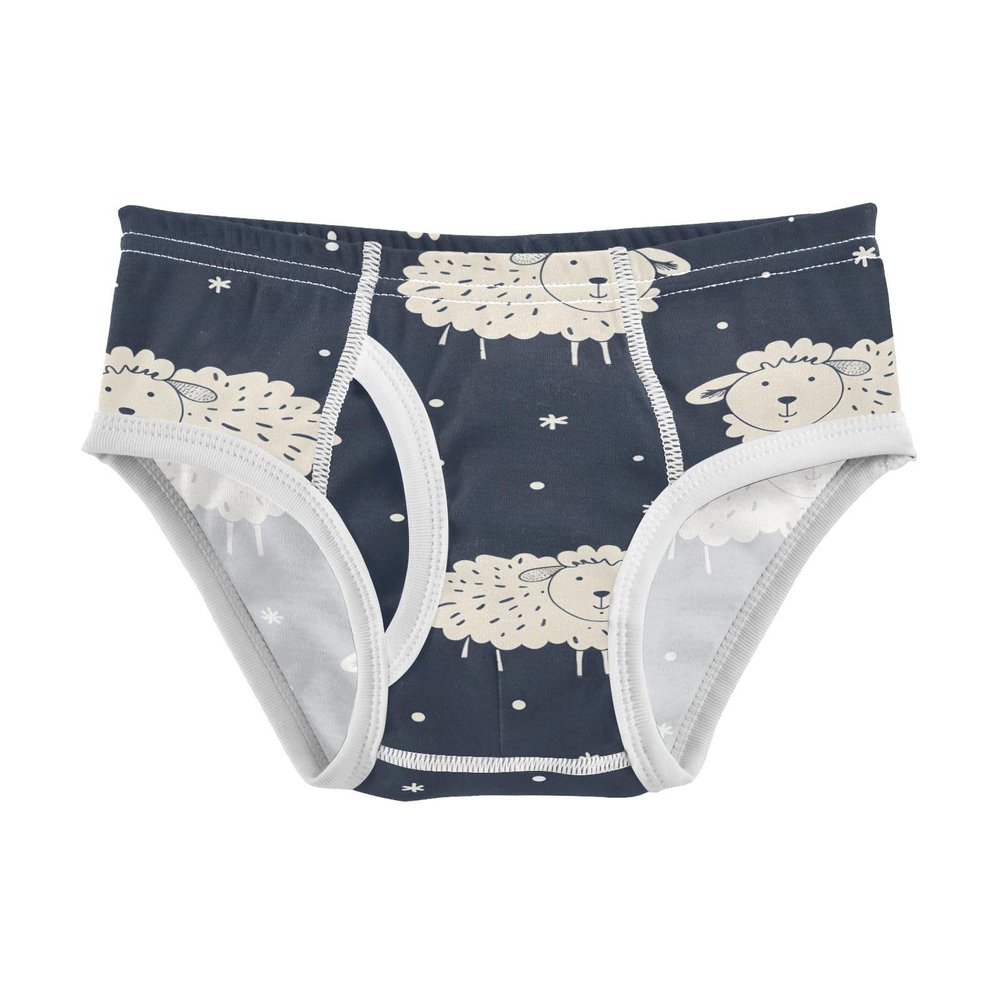 ALAZA Cartoon Sheep Blue Boys' Briefs Soft Underwear Available in Sizes 3t
