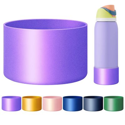 UBEEKOO Silicone Boot for Owala 40oz FreeSip,Twist,and Flip Stainless Steel Water Bottle,Sleeve Cover for Owala Water Bottles,Anti-Slip Bottom Protective for Owala Accessories,Metallic Purple