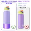 UBEEKOO Silicone Boot for Owala 40oz FreeSip,Twist,and Flip Stainless Steel Water Bottle,Sleeve Cover for Owala Water Bottles,Anti-Slip Bottom Protective for Owala Accessories,Metallic Purple view 4